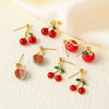 Wholesale Jewelry Copper Fruit Geometric Pendant Earrings For Women With Electroplating