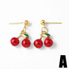 Wholesale Jewelry Copper Fruit Geometric Pendant Earrings For Women With Electroplating