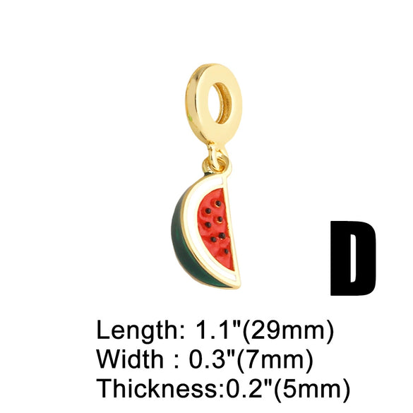 Wholesale Jewelry Copper Fruit Pattern Electroplated Pendant Bracelet