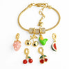 Wholesale Jewelry Copper Fruit Pattern Electroplated Pendant Bracelet