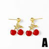 Wholesale Jewelry Copper Fruit Pattern Electroplated Pendant Earrings