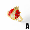 Wholesale Jewelry Copper Fruit Pattern Gold Plated Open Ring