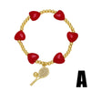 Wholesale Jewelry Copper Fruit Shaped Beaded Insect Pendant Bracelet With Electroplating
