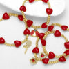 Wholesale Jewelry Copper Fruit Shaped Beaded Insect Pendant Bracelet With Electroplating
