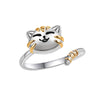 Wholesale Jewelry Copper Geometric Animal Cat Rotating Open Ring Electroplating For Women