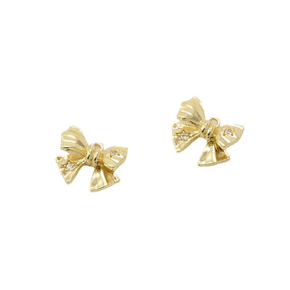 Wholesale Jewelry Copper Geometric Bow Inlaid Zircon Electroplated Pendant Accessories Material