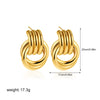 Wholesale Jewelry Copper Geometric Chic Style Electroplating Double Ring Coil Winding Earrings