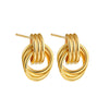 Wholesale Jewelry Copper Geometric Chic Style Electroplating Double Ring Coil Winding Earrings