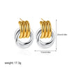 Wholesale Jewelry Copper Geometric Chic Style Electroplating Double Ring Coil Winding Earrings