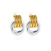 Wholesale Jewelry Copper Geometric Chic Style Electroplating Double Ring Coil Winding Earrings