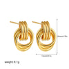 Wholesale Jewelry Copper Geometric Chic Style Electroplating Double Ring Coil Winding Earrings