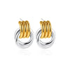 Wholesale Jewelry Copper Geometric Chic Style Electroplating Double Ring Coil Winding Earrings