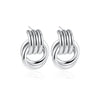 Wholesale Jewelry Copper Geometric Chic Style Electroplating Double Ring Coil Winding Earrings