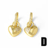Wholesale Jewelry Copper Geometric Cross Heart Pendant Earrings Electroplating Simple Style