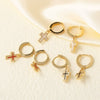Wholesale Jewelry Copper Geometric Cross Pendant Earrings Electroplated For Women