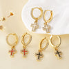 Wholesale Jewelry Copper Geometric Cross Pendant Earrings Electroplated For Women