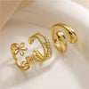 Wholesale Jewelry Copper Geometric Daisy Sunflower Cross Ring Electroplating For Ladies