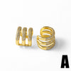 Wholesale Jewelry Copper Geometric Doublelayer Pierced Ear Bone Clip Earrings Unisex Electroplated