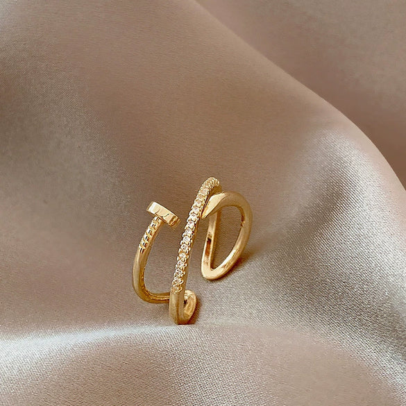 Wholesale Jewelry Copper Geometric Electroplated Ring And Bracelet For Women