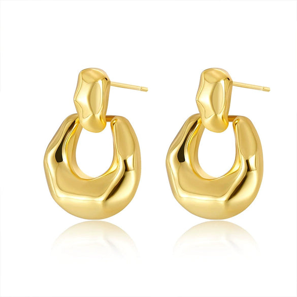 Wholesale Jewelry Copper Geometric Electroplating Ushaped Irregular Exaggerated Earrings For Women