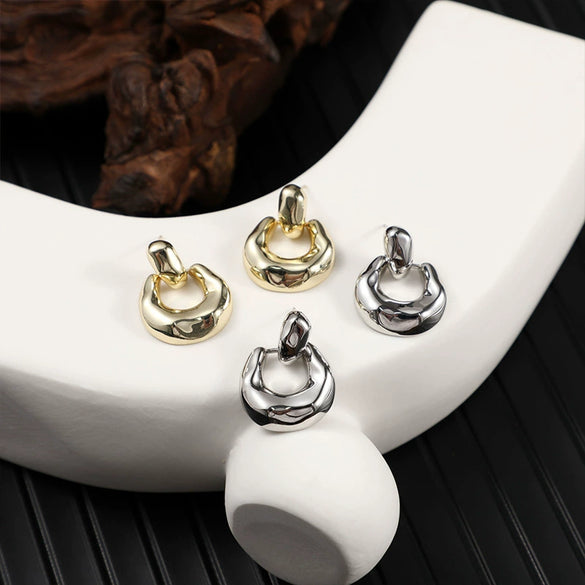 Wholesale Jewelry Copper Geometric Electroplating Ushaped Irregular Exaggerated Earrings For Women