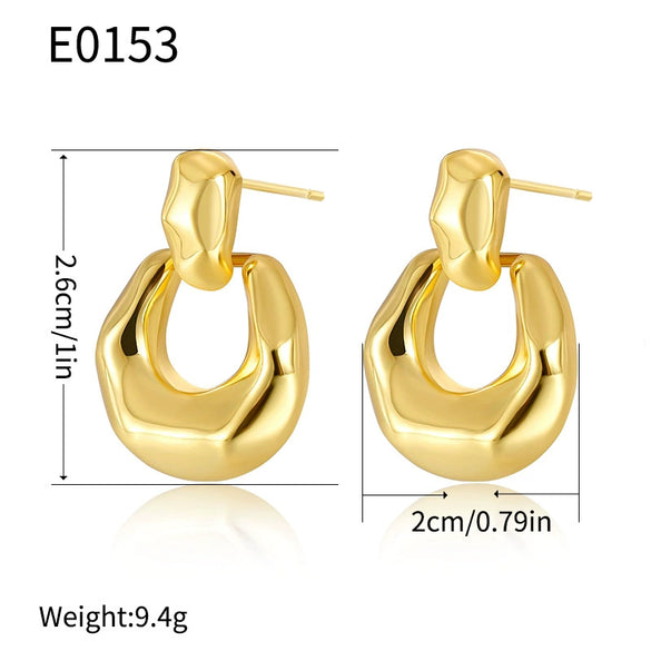 Wholesale Jewelry Copper Geometric Electroplating Ushaped Irregular Exaggerated Earrings For Women