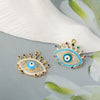 Wholesale Jewelry Copper Geometric Eyes Pendant Clavicle Chain With Oil Enamel And Electroplating