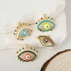 Wholesale Jewelry Copper Geometric Eyes Pendant Clavicle Chain With Oil Enamel And Electroplating