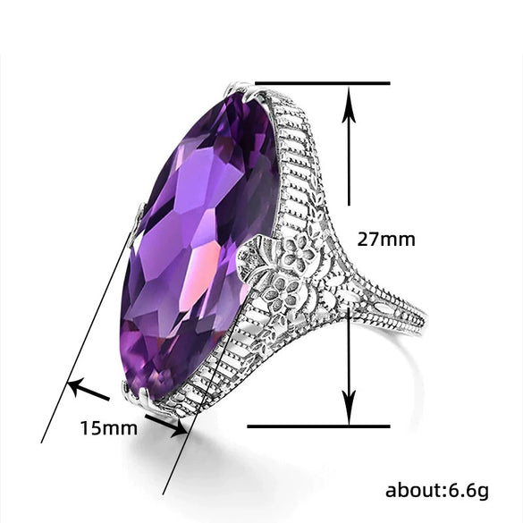 Wholesale Jewelry Copper Geometric French Retro Style Horse Eye Ring Electroplated