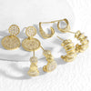 Wholesale Jewelry Copper Geometric Goldplated Asymmetrical Earrings
