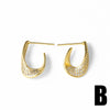 Wholesale Jewelry Copper Geometric Goldplated Asymmetrical Earrings