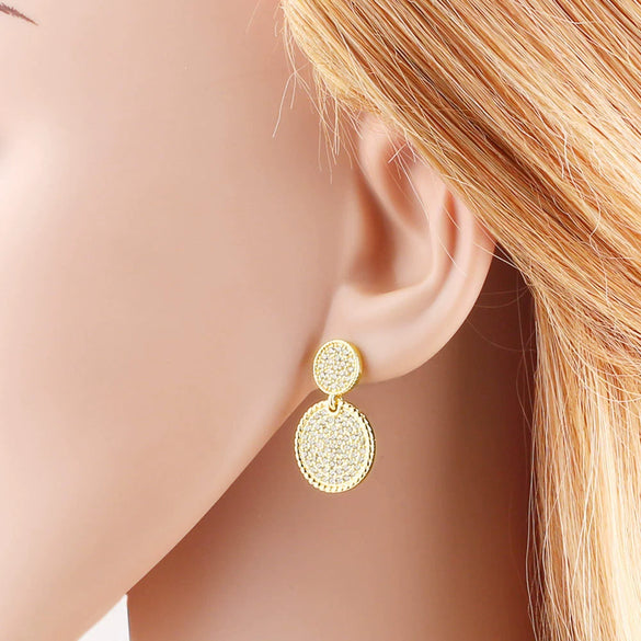 Wholesale Jewelry Copper Geometric Goldplated Asymmetrical Earrings