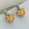 Wholesale Jewelry Copper Geometric Heart Shape Inlaid With Zircon Women's Earrings