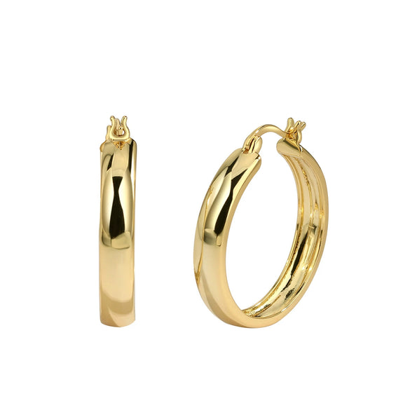 Wholesale Jewelry Copper Geometric Hoop Earrings With Electroplating Treatment For Women