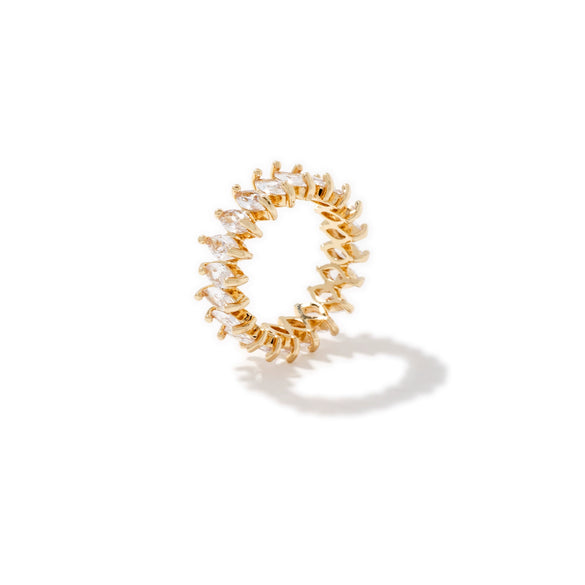 Wholesale Jewelry Copper Geometric Horse Eye Shaped Zircon Hip Hop Ring For Men And Women