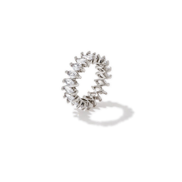 Wholesale Jewelry Copper Geometric Horse Eye Shaped Zircon Hip Hop Ring For Men And Women
