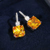 Wholesale Jewelry Copper Geometric Ice Flower Yellow Diamond Microencrusted Zircon Ear Hooks Earrings