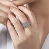Wholesale Jewelry Copper Geometric Inlaid Zircon Hip Hop Style Ring