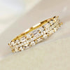 Wholesale Jewelry Copper Geometric Inlaid Zircon Multilayer Ring