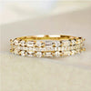 Wholesale Jewelry Copper Geometric Inlaid Zircon Multilayer Ring