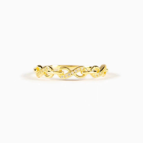 Wholesale Jewelry Copper Geometric M?bius Ring With Zirconia For Women Fashion Design