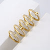Wholesale Jewelry Copper Geometric Microinlaid Letter Ring Electroplating For Women