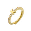 Wholesale Jewelry Copper Geometric Microinlaid Letter Ring Electroplating For Women