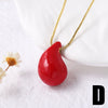 Wholesale Jewelry Copper Geometric Minimalist Love Drop Pendant Necklace Gold Plated