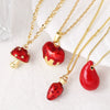 Wholesale Jewelry Copper Geometric Minimalist Love Drop Pendant Necklace Gold Plated