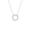 Wholesale Jewelry Copper Geometric Mixed Gemstone Setting Zirconia O Word Chain Women's Simple Minimalist Necklace