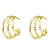 Wholesale Jewelry Copper Geometric Multi Layer Line Minimalist Women's Earrings