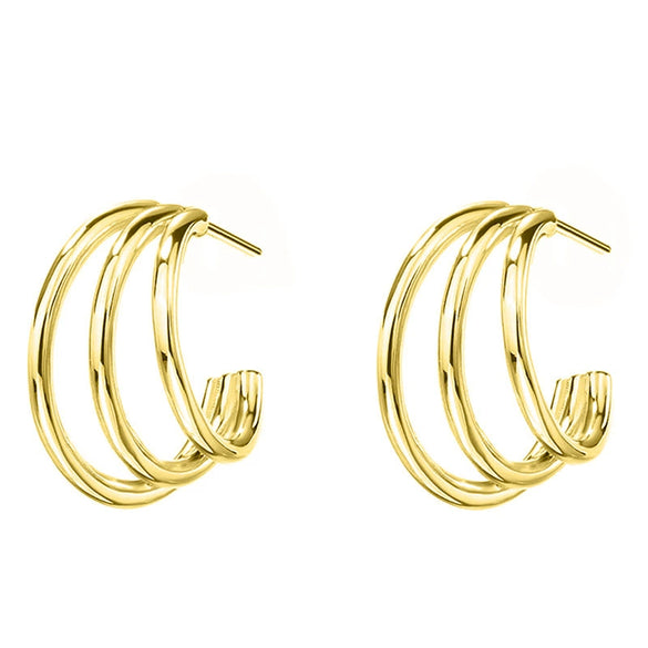 Wholesale Jewelry Copper Geometric Multi Layer Line Minimalist Women's Earrings