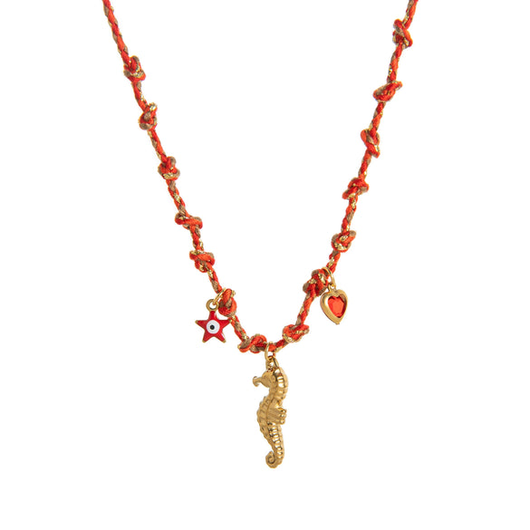 Wholesale Jewelry Copper Geometric Ocean Series Pendant Necklace With Electroplating