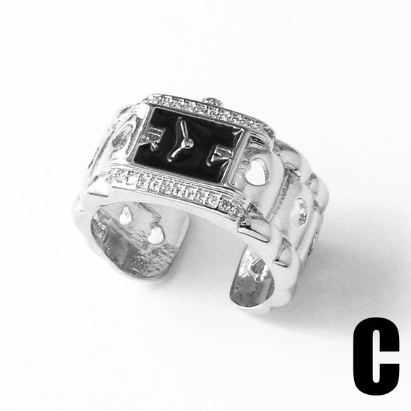 Wholesale Jewelry Copper Geometric Open Ring For Women Electroplated